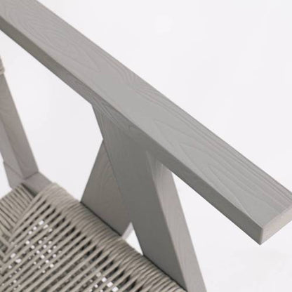 Lounge chair Light Gray color, suitable for all seasons: Outdoor lounge chair, made of sturdy HIPS material, equipped with 304 stainless steel accessories.