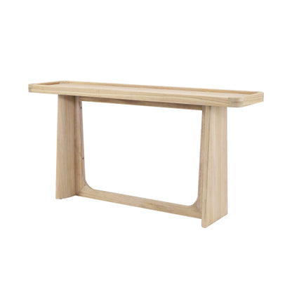 Farmhouse Console Table with Tray Top Design, Solid Wood Frame for Entryway, Living Room or Sofa Back, Natural