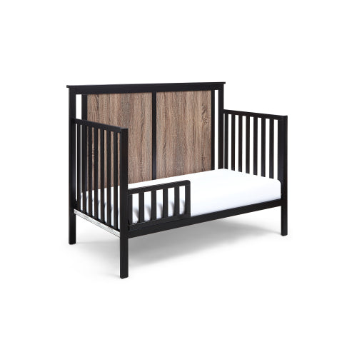 4-in-1 Convertible Crib Black/Vintage Walnut