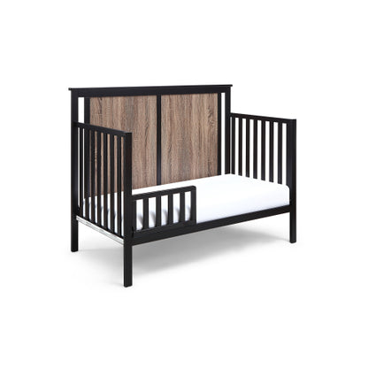 4-in-1 Convertible Crib Black/Vintage Walnut