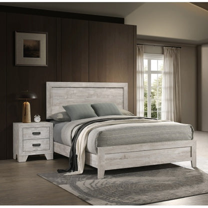 Whitewashed Wood 2-Drawer Transitional Nightstand, 21.6inch¡Á16.4inch¡Á23.6inchH
