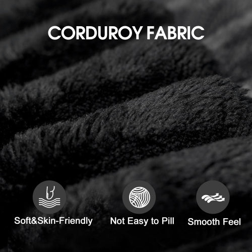 95" Cloud Sectional Sofa,Modern Minimalist Upholstered Couches, Comfort U Shaped Sofa for Living Room,Deep Seat Corner Couch,No Assembly Required,Black (Plush Corduroy Fabric)