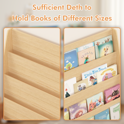 4-Tier Kids Bookshelf Display Shelf for Bedroom and Playroom