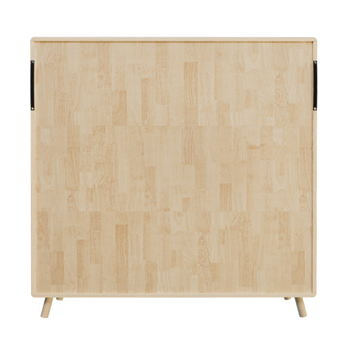 Pine Wood 8-Compartment Fixed Grid Household Toy Book Storage Cabinet