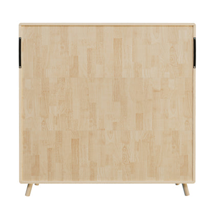 Pine Wood 8-Compartment Fixed Grid Household Toy Book Storage Cabinet
