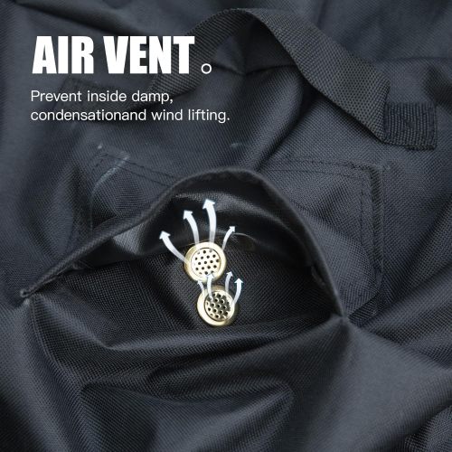 Waterproof Patio Lounge Chair Cover Heavy Duty Outdoor Chaise Lounge Covers,Wind-resistant Dust-Proof with Elastic Hem Cords (77"(L)x26"(W)x15.4"(H), Black