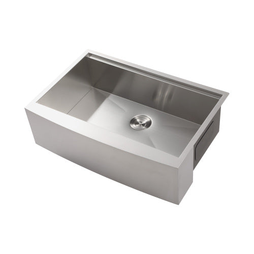 33x22x10"Farmhouse Apron Single Bowl Stainless Steel Kitchen Sink with Workstation