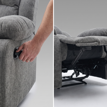 Manual Chenille Recliner Chair 110 degree -170 degree  Adjustable 400LB Capacity for Living Room Bedroom Small Spaces