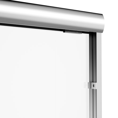 56"-60" W x 72" H Chrome Aluminum Frame Double Sliding Shower Door with 1/4" (6mm) Nano-Coated Clear Tempered Glass and Dual Stainless Steel Handles