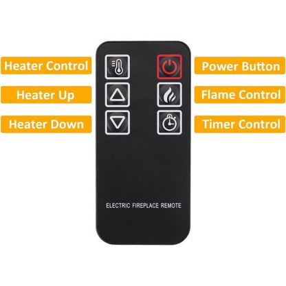 23" Electric Fireplace, 3DInfrared Black Fireplace Electric Insert Heater, with IR Remote Control, Glass View, Adjustable Realistic Logs & Flames