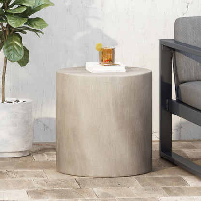 Outdoor LightWeight Concrete Side Table,Light Gray_70886.00