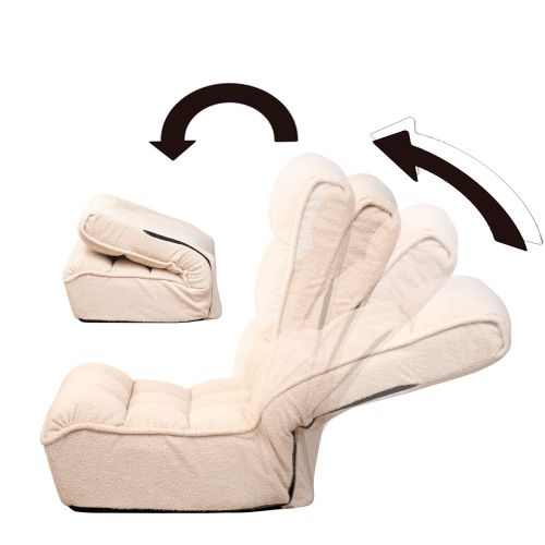Teddy Fleece Japanese-Style 4-Segment Adjustable Floor Lazy Recliner Chair