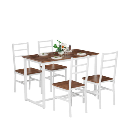 5-Piece Dining Table Set with 4 Chairs, Space Saving Kitchen Set