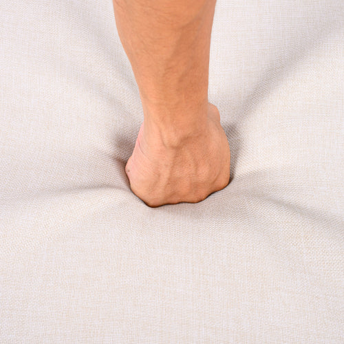 Acacia Wood Outdoor Club Chair with Beige Rope Arm and Beige Cushions,400 lbs Capacity