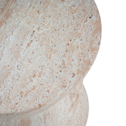 Outdoor/Indoor Lightweight Concrete Side Table,Travertine Finish