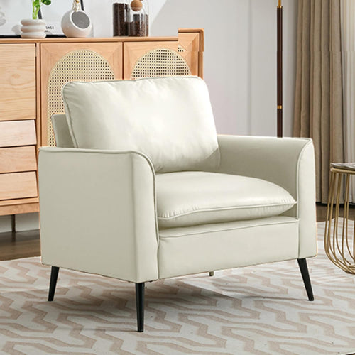 2-PCS Cream-White Cat-Paw Faux-Leather Nordic Retro Light-Luxury Single Sofa Chair