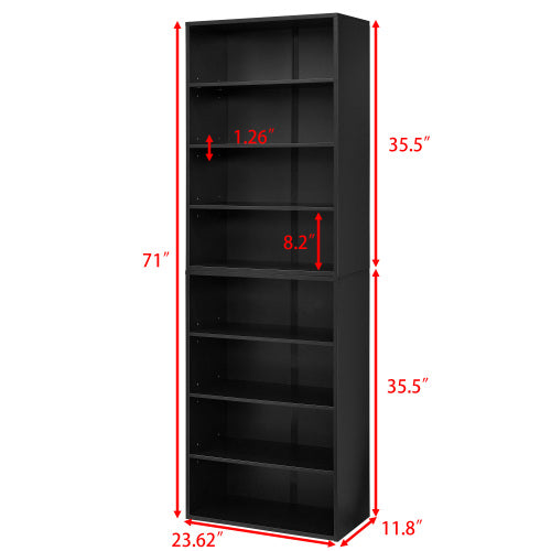 Detachable 8-Layer Adjustable CD DVD Storage Cabinet Multi-purpose Home Bookcase