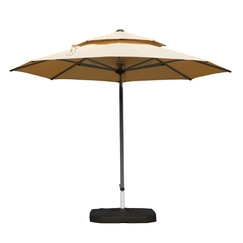 Round Cantilever Umbrella with Center Pole, Beige (Base Not Included)