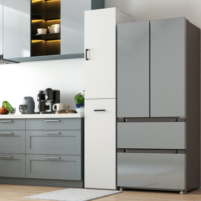 Kitchen Pantry Tall Cabinet with Pull-Out Multi-Tier Storage Shelf