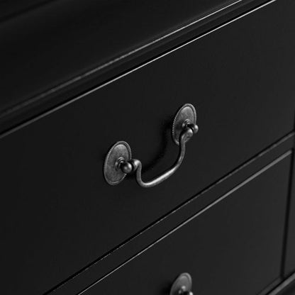 Black Transitional Nightstand with Dovetail Drawers