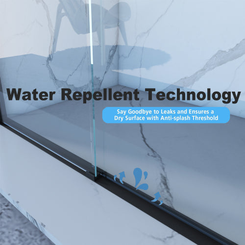 56-60"x70" Aluminum Frame Double Sliding Shower Door,Bypass Bathroom Sliding Door with Premium 5/16" (8mm) Clear Tempered Glass, Black Hardware Sliding Glass Shower Enclosure,Matte Black Finished