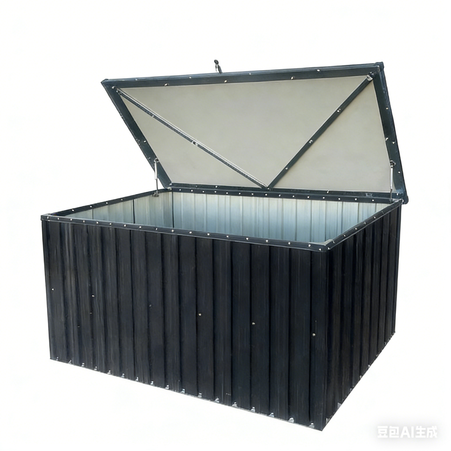 Outdoor Metal Storage Box Large Capacity Waterproof Roof Lockable Doors Garden Patio Tool Box