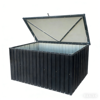 Outdoor Metal Storage Box Large Capacity Waterproof Roof Lockable Doors Garden Patio Tool Box
