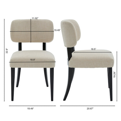 Wooden Dining Chairs Set of 2, Modern Fabric Upholstered Dining Room Chair Kitchen Chairs, Farmhouse Dinner Chair for Kitchen Dining Room