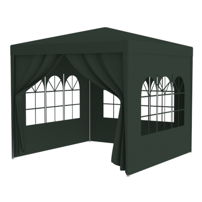 10'x10' Party Tent Outdoor Heavy Duty Gazebo Wedding Canopy + 4 Removable Walls ,Green
