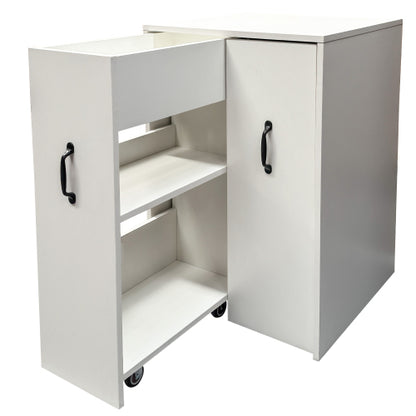 3-Tier Adjustable Side Panel Mobile Dustproof Storage Bookcase Cabinet