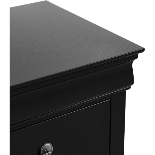 Black Transitional Nightstand with Dovetail Drawers