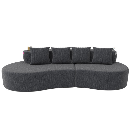 Modern Curved Sectional 3 Seat Minimalist Elegant Half Moon Sofa Compressed Modular Sectional Sofa for Living Room, Office, Apartment