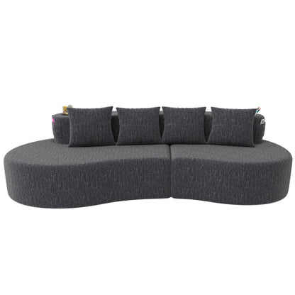 Modern Curved Sectional 3 Seat Minimalist Elegant Half Moon Sofa Compressed Modular Sectional Sofa for Living Room, Office, Apartment