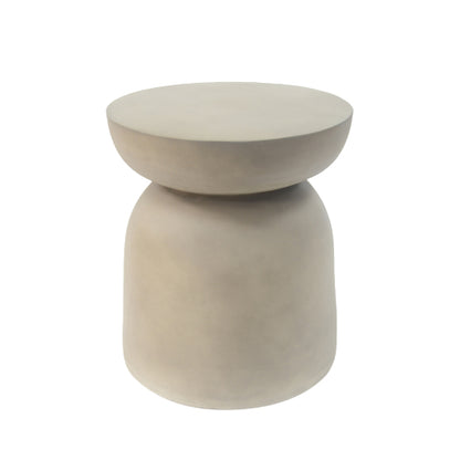 Outdoor Round Top MGO Drum Side/End Table , Living Room Accent Table,Light Grey