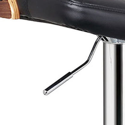 Bentwood Contemporary Modern Stylish Wood Back Adjustable Swivel Bar Stool with Diamond Quilted Finish Curved Seat and Back