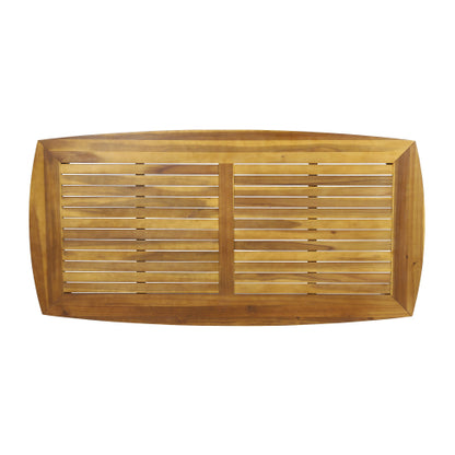 Outdoor Dining Table with Acacia Wood Frame, Teak