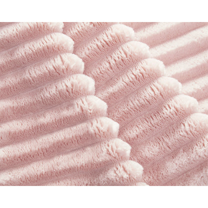 78.7-Inch Baby-Pink Convertible Corduroy Sleeper Floor Sofa-Bed with Zip-On Blanket & 2 Pillows No-Assembly