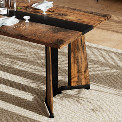 70.9 Inch Large Rectangular Dining Table, Rustic Brown