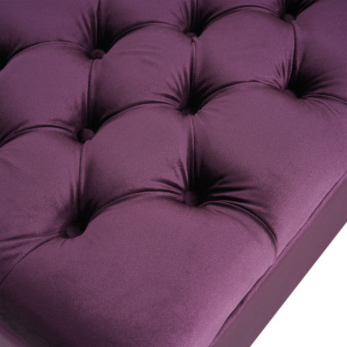 51 Inch Tufted Storage Ottoman Bench, Contemporary Diamond Stitch Upholstered Footstool with Soft Close Pressure Hinges