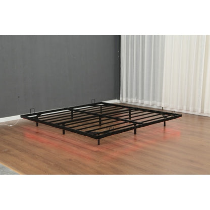 Queen Size Floating Bed Frames with LED Lights, Metal Platform Bed , Solid and Stable, Noise Free, No Box Spring Needed, Easy Assembly