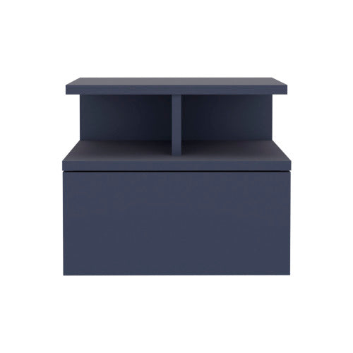 Wall-Mounted Floating Nightstand with Drawer & Multi Shelves