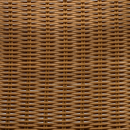 Outdoor Dining Chairs Set of 2, Teak Color Acacia Wood Frame, Brown PE Wicker, Beige Waterproof Cushion, Ideal for Patios, Gardens