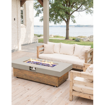 48_inch Iron Fire Pit Table with Wood Grain