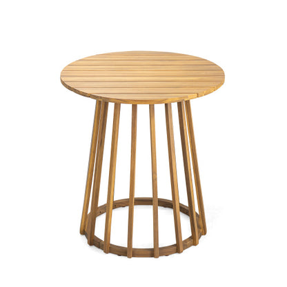 Outdoor Round Top Acacia Wood Dining Table,Round Bistro Table,Teak Finish