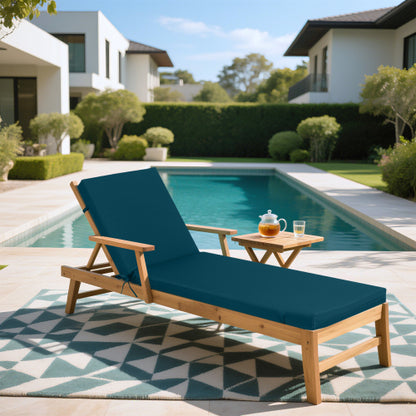 2PCS Set Outdoor Lounge Chair Cushion Replacement Patio Funiture Seat Cushion Chaise Lounge Cushion-lake blue