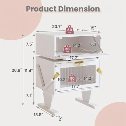 White Robot LED Nightstand