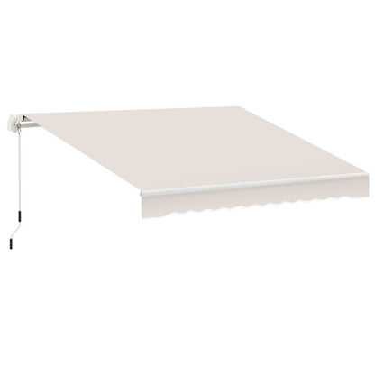 Outsunny 8' x 7' Patio Retractable Awning, Manual Exterior Sun Shade Deck Window Cover, Beige