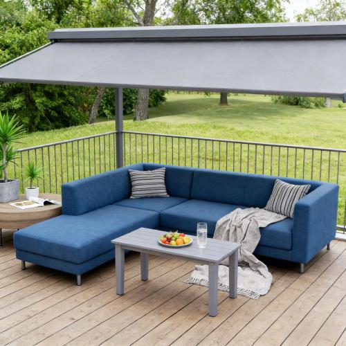 Outdoor Gray Table,Rectangle Outdoor Coffee Table