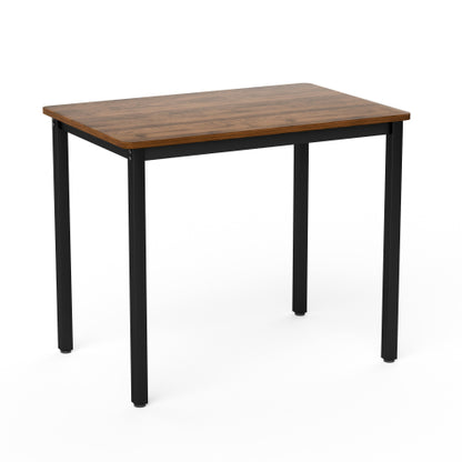 3-Piece Walnut Industrial Dining Set, Table & 2 Chairs