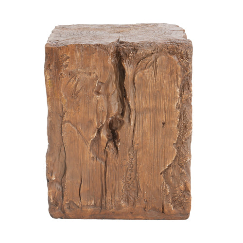 Amira Outdoor And Indoor Stump Shape MGO Side Table, Brown Finish